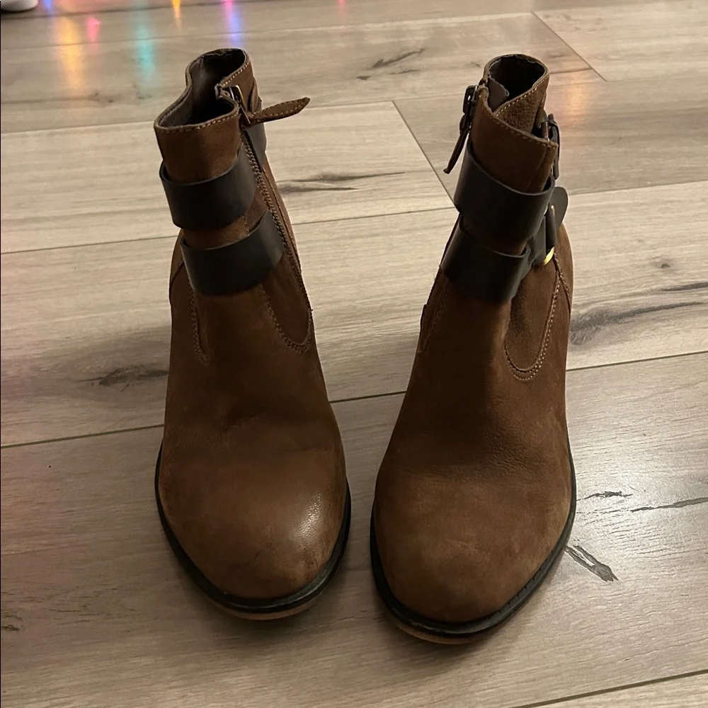 Franco Sarto Brown Leather Ankle Boots - Picture 4 of 9